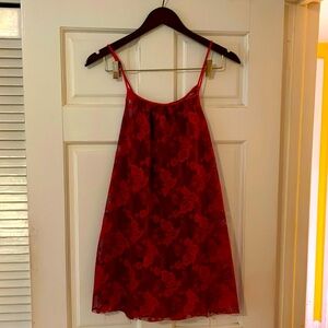 Pink and red lace shirt